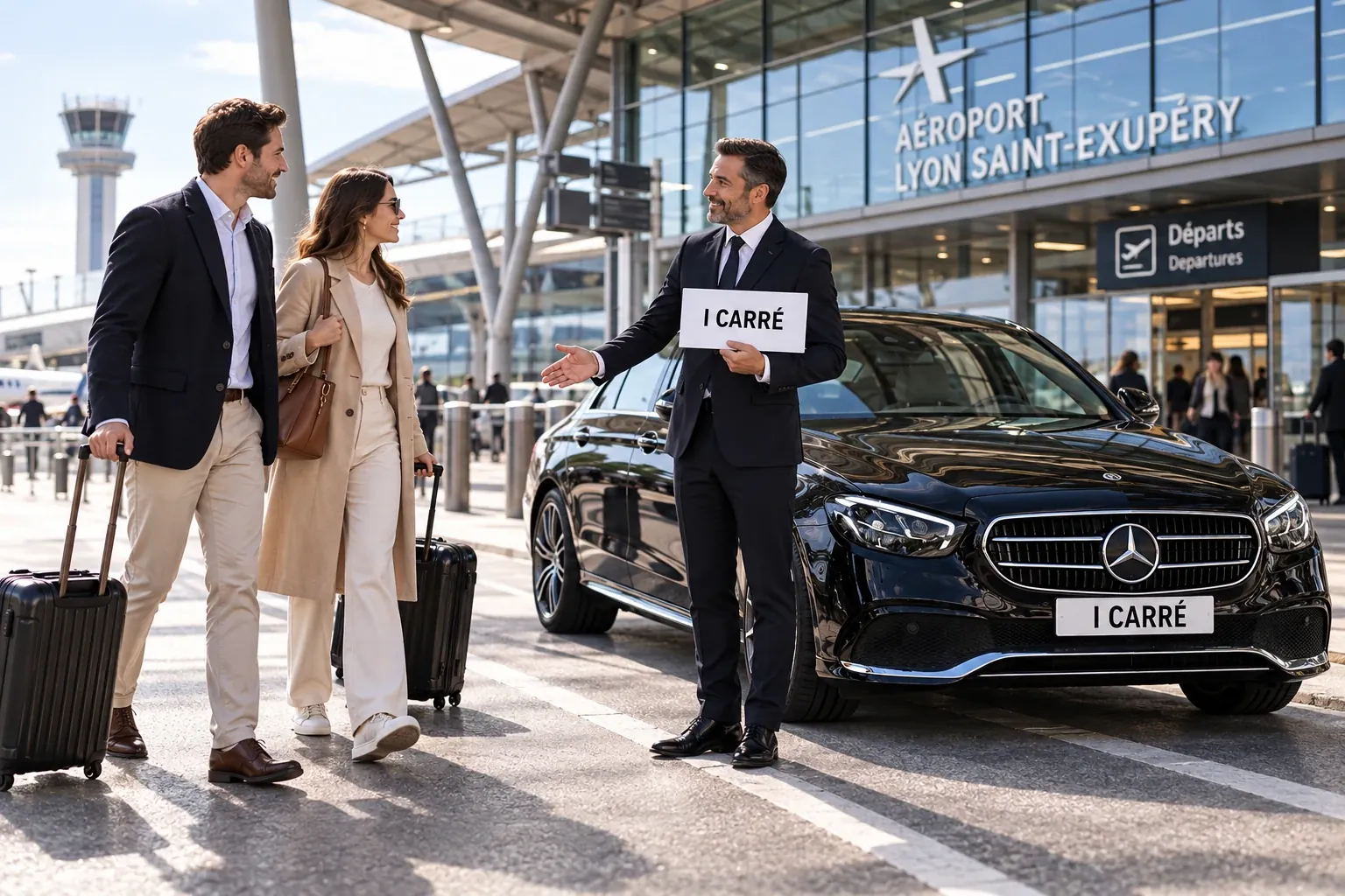Plane at Lyon Saint-Exupéry airport, private transfer to Lyon city centre