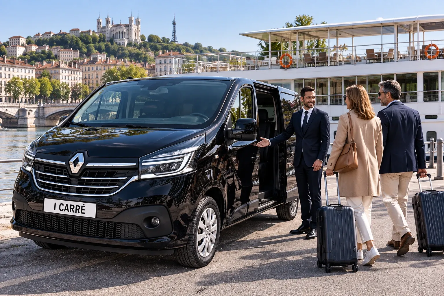 Chauffeur VTC Transfert-Lyon attendant son client à Lyon
