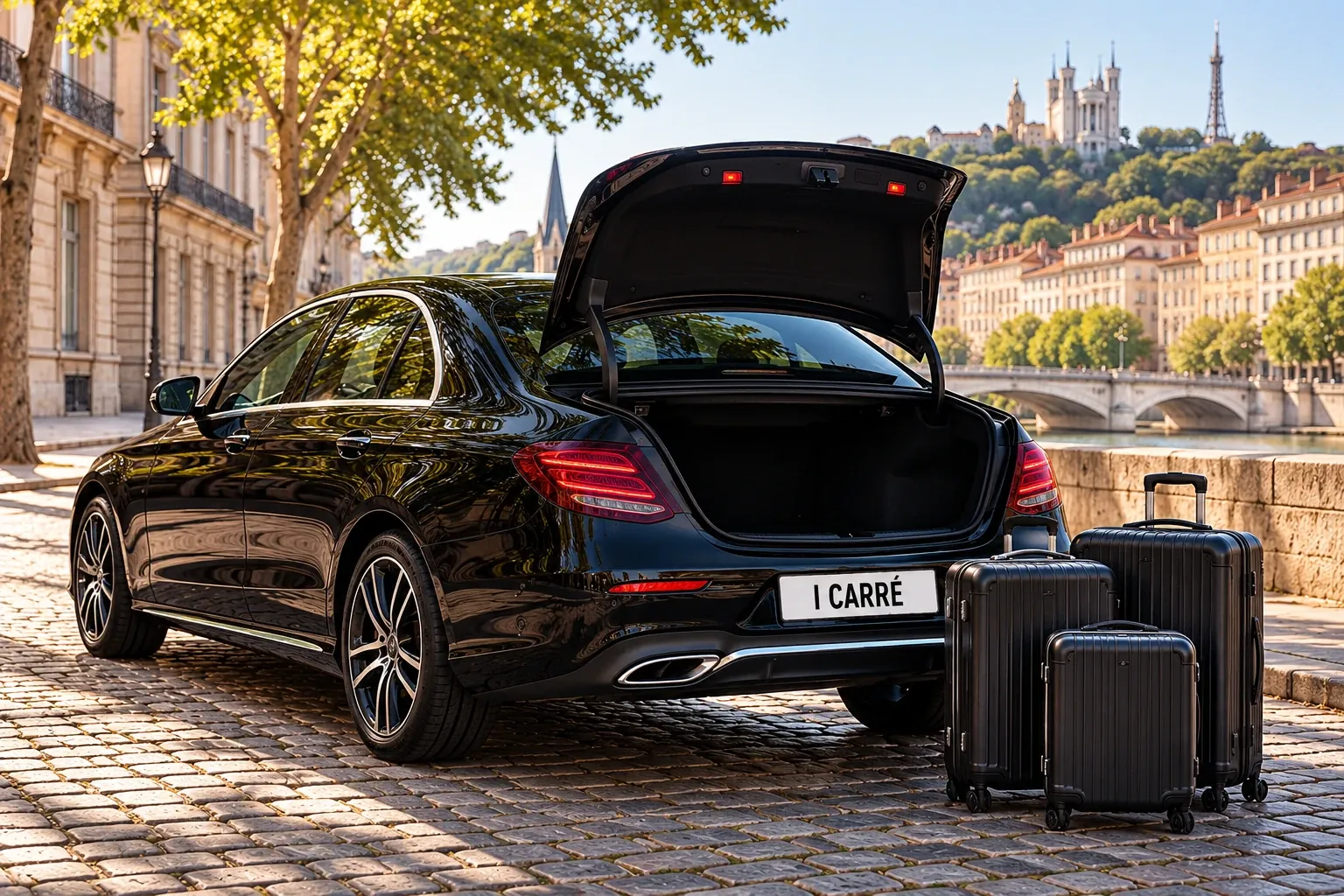Chauffeur d'un transfériste à Lyon accueillant des voyageurs à la gare Part-Dieu